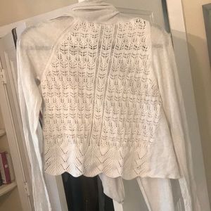 White detailed cardigan from Anthropologie